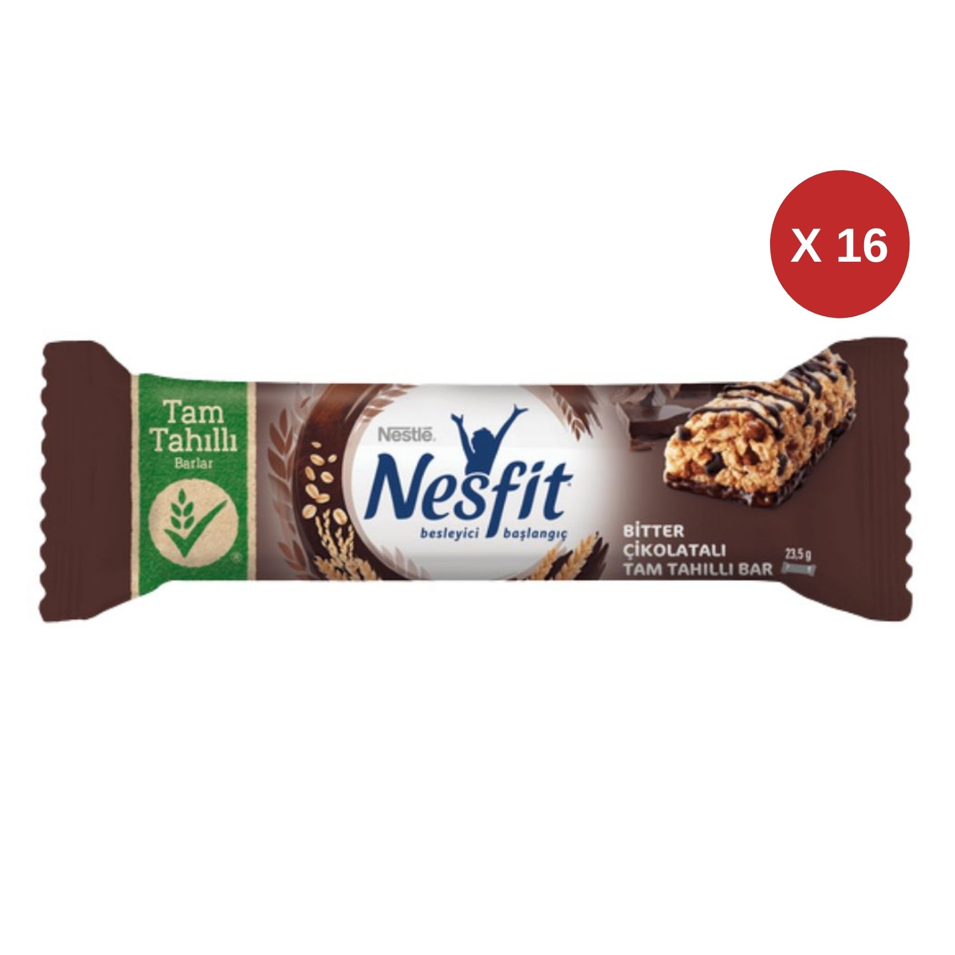 Nestle Nesfit Tam Tahıllı Bar 23,5 gr 16'lı Paket Bitter