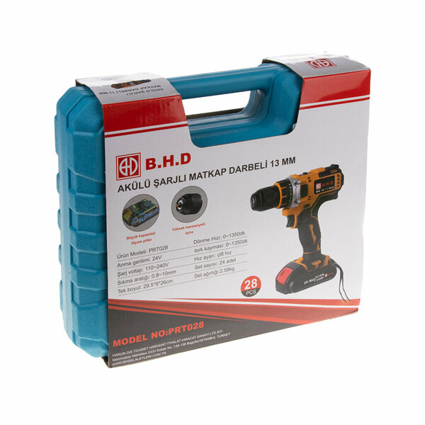 BEWELT AKÜLÜ ŞARZLI DARBELİ MATKAP 13MM.24W PRT028