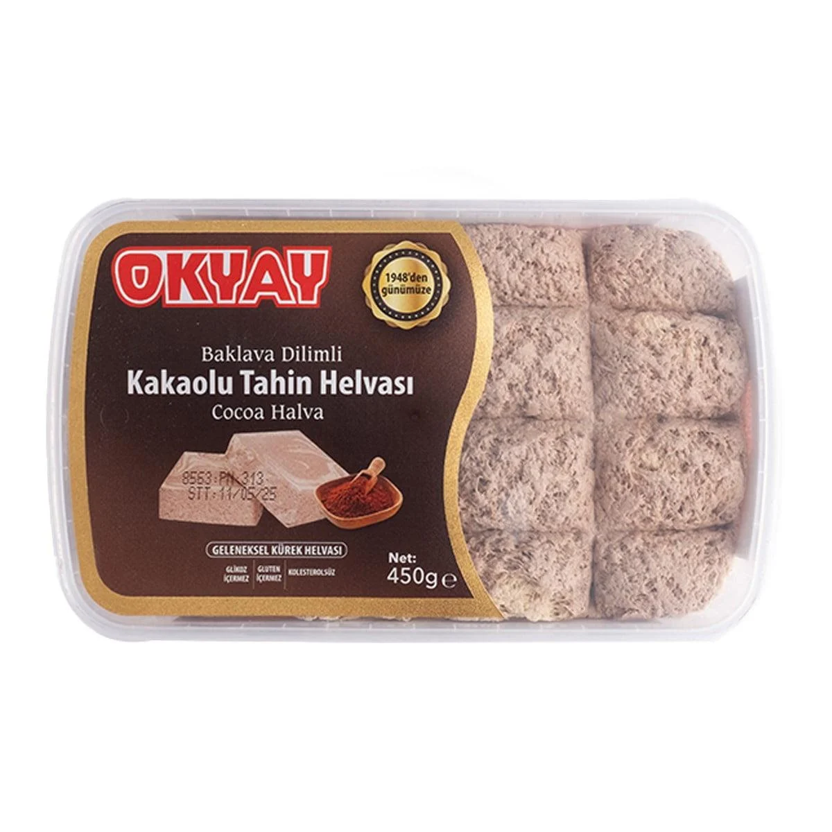 OKYAY BAKLAVA DİLİMLİ KAKAOLU TAHİN HELVASI 450 G 