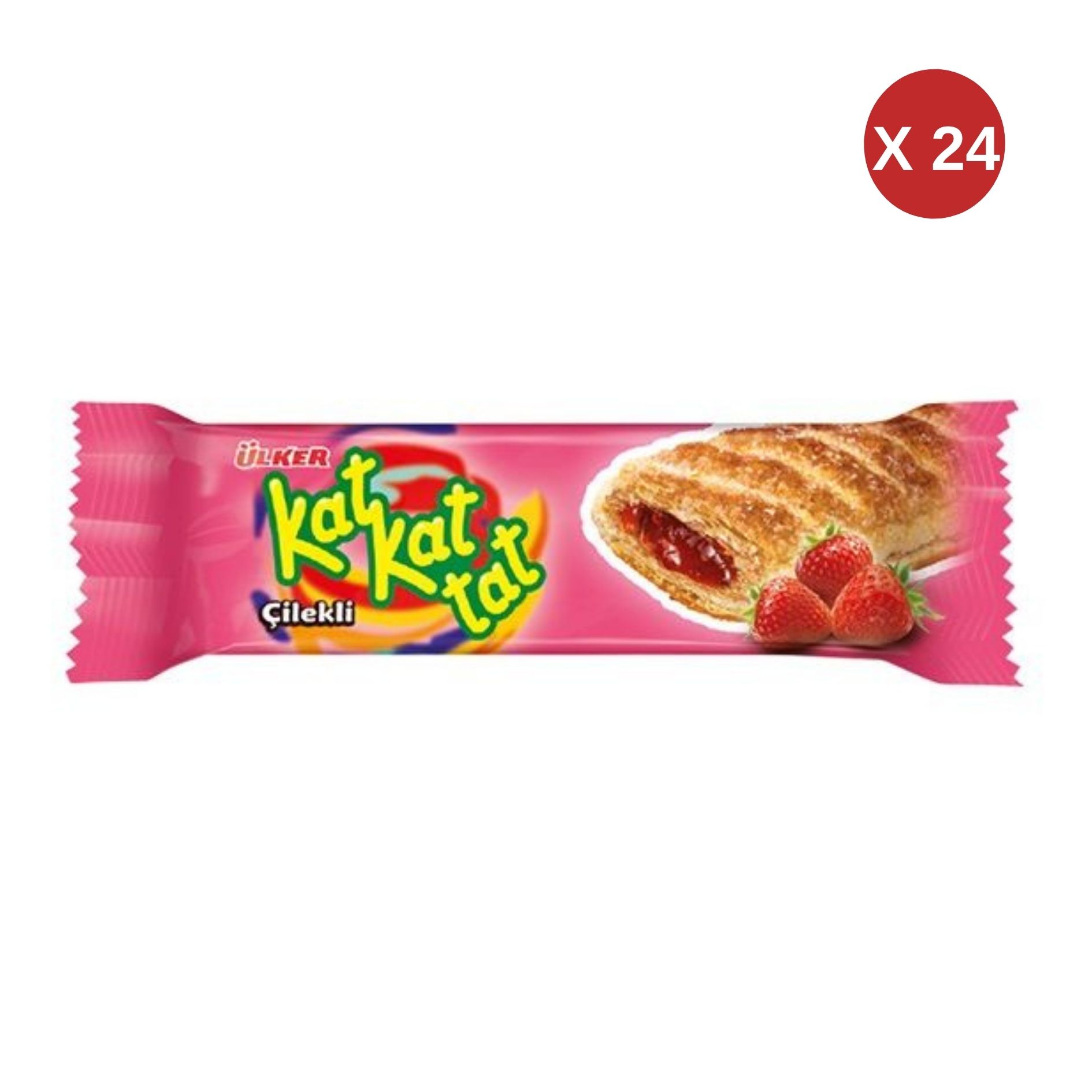 ÜLKER KAT KAT TAT ÇİLEKLİ  25 GR (24 ADET)