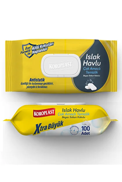KOROPLAST ISLAK TEMİZLİK HAVLU BEYAZ SABUN