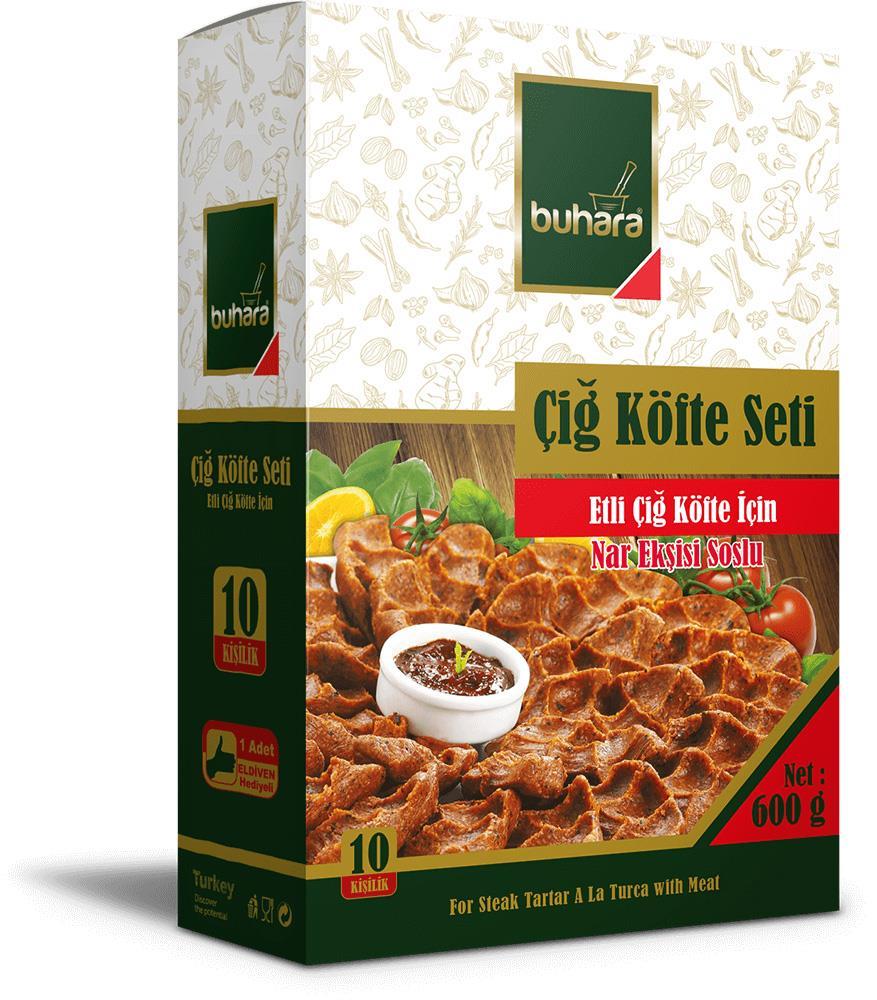 BUHARA ÇİĞ KÖFTE SETİ ETLİ KUTU 600 GR