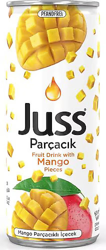 JUSS PARÇACIKLI TENEKE MANGO 250 ML