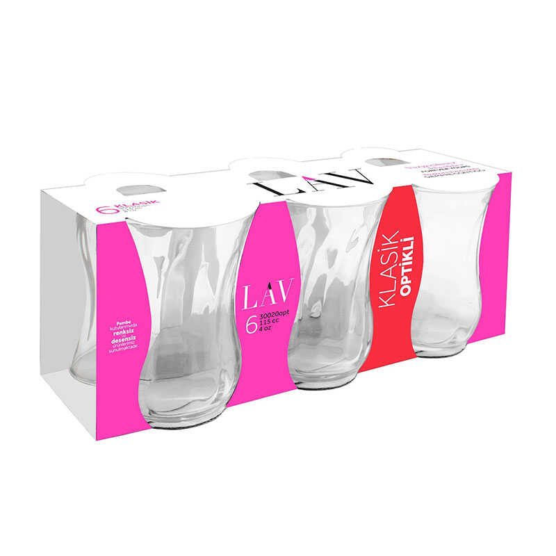 LAV OPTİKLİ 6'LI ÇAY BARDAĞI