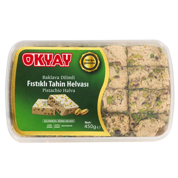 OKYAY BAKLAVA DİLİ  FISTIKLI TAHİN HELVASI 450 GR 