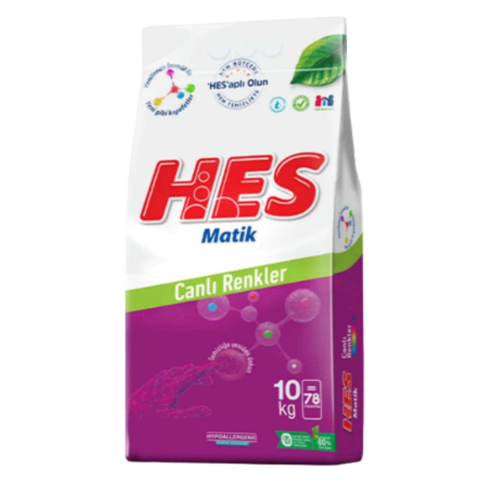 HESMATİK 10 KG CANLI RENKLER TOZ DETERJAN