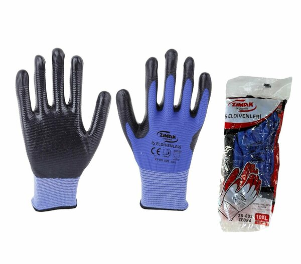 ZİMAK MAVİ SİYAH ZEBRA ECO ELDİVEN ZS-003