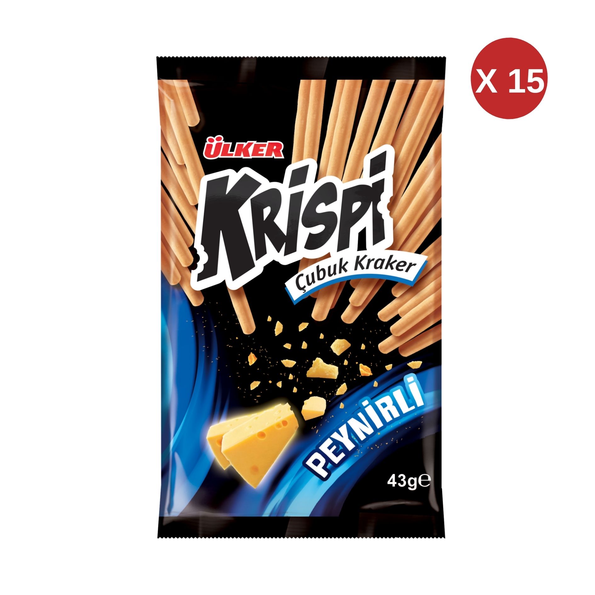 ÜLKER KRİSPİ ÇUBUK PEYNİRLİ KRAKER 40 GR (15 ADET)